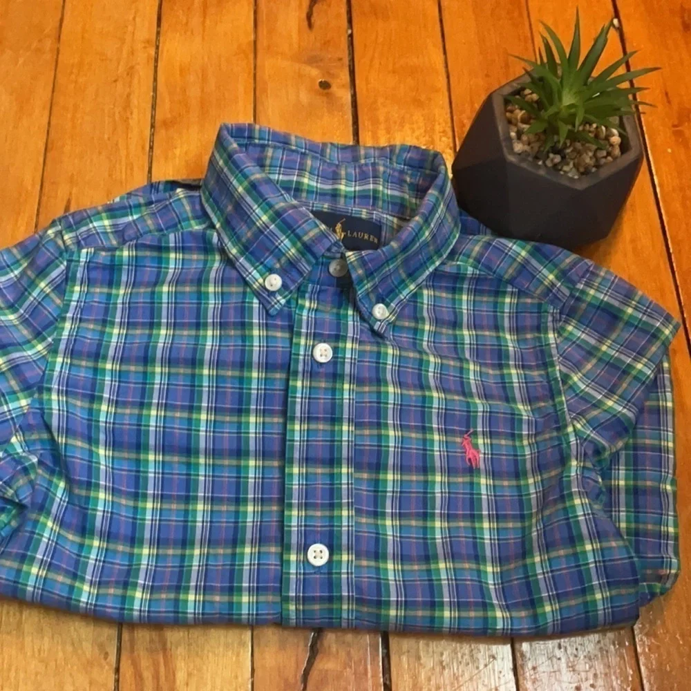 🤗EUC RALPH LAUREN PLAID COTTON for boy size 3/3T